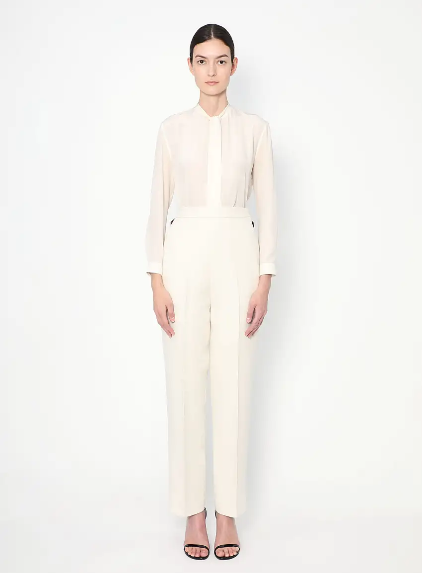 F/W 2012 Pantalon à Empiècement en Cuir | Authentique & Vintage