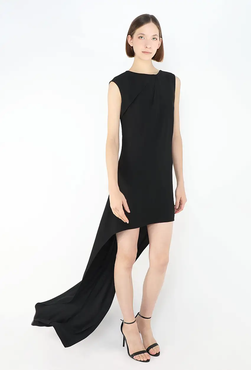 2015 Robe Longue à Plis Asymétriques - Saint Laurent