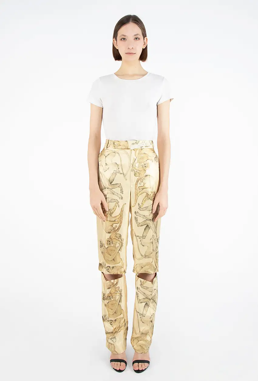 F/W 2017 Pantalon Imprimé Singe - Céline