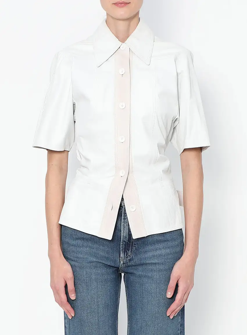 Top Ceinturé en Cuir d'Agneau | Authentique & Vintage
