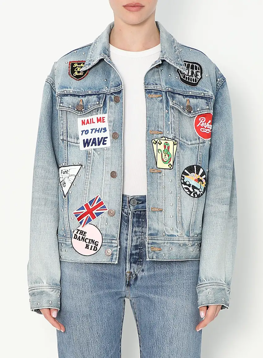 2021 Veste Patchwork en Denim Clouté | Authentique & Vintage