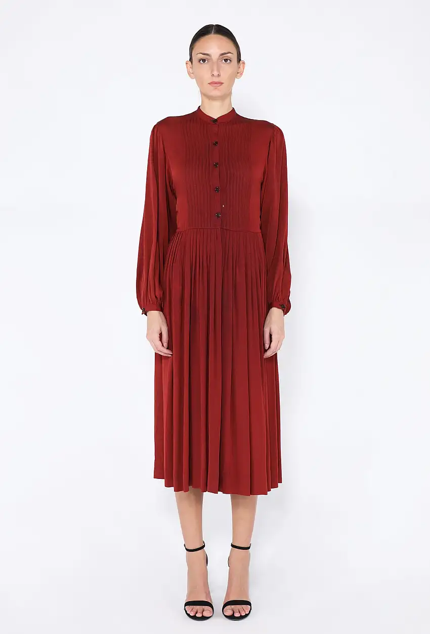 '70s Robe de jour plissée - Exquisite Vintage
