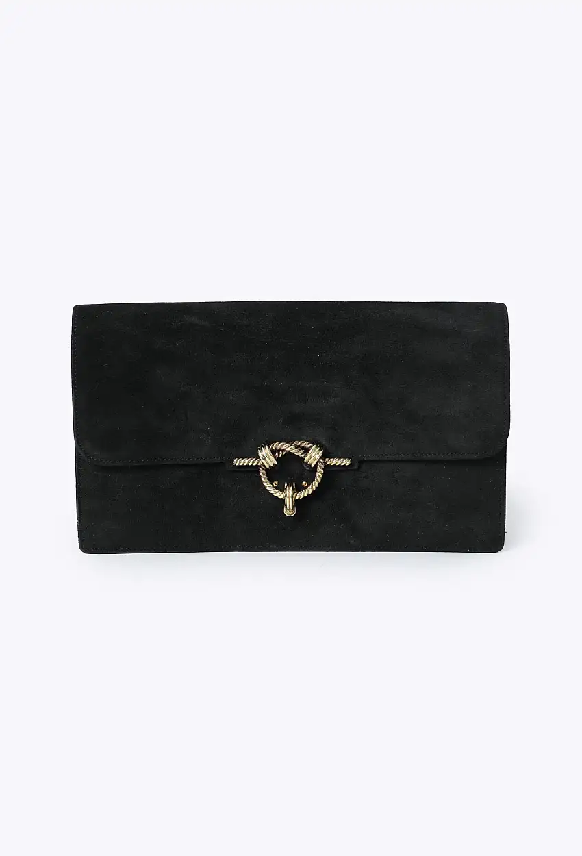 1950 Pochette Cordelière en Daim Noir - Hermès