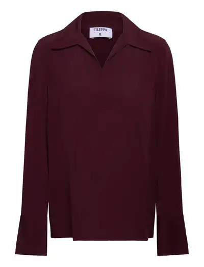 Half Placket Blouse - Blouses à manches longues