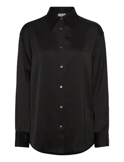 Turtleneck Satin Blouse - Blouses à manches longues