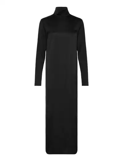 Turtleneck Satin Dress - Robes midi