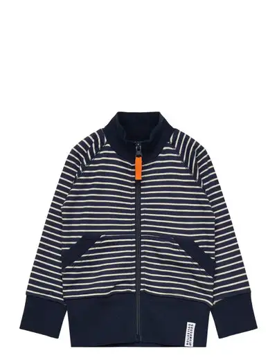 Zip sweater Navy beige stripe - Sweat-shirt