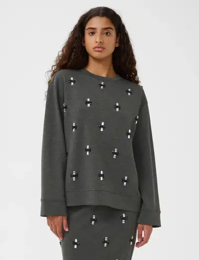 KINCENTIW MELANGE DECO BLOUSE - Sweats