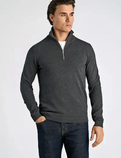100% recycle knit half zip - Pulls demi-zip