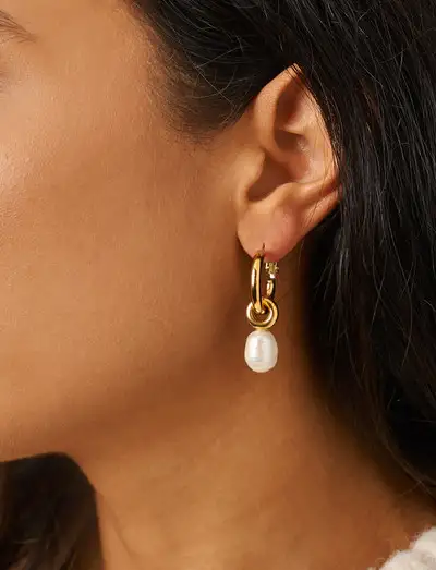Earrings with pearl - Cerceaux