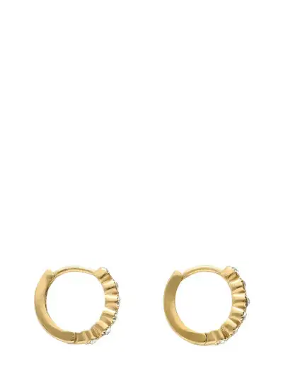 Earring mini hoop rhinestone transparent - Cerceaux