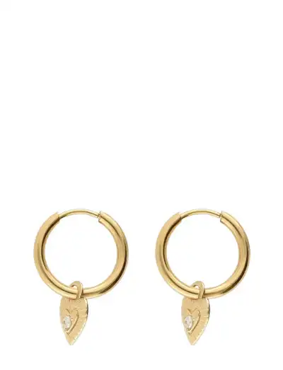 Earring mini hoop heart strass - Cerceaux