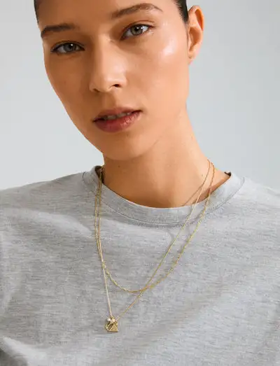 BETWEEN necklace 2-in-1 gold-plated - Colliers chaîne