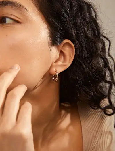 ZION recycled organic shaped medium hoops - Cerceaux