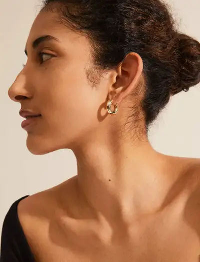 AICA recycled chunky hoop earrings - Cerceaux