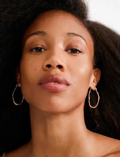 TIMBER hoop earrings gold-plated - Cerceaux