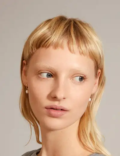BERTHE recycled pearl hoop earrings gold-plated - Cerceaux