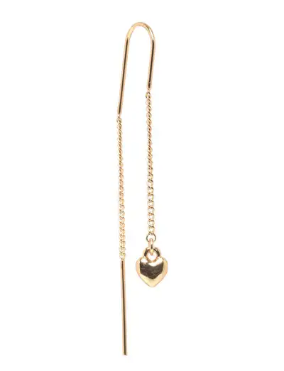 AFRODITTE heart chain-earrings gold-plated - Boucles d'oreilles pendantes