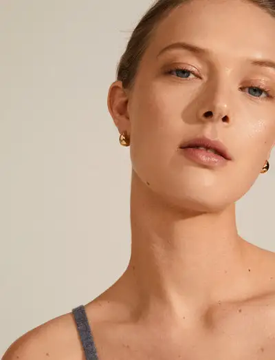 ALEXANE recycled chunky mini hoop earrings - Cerceaux