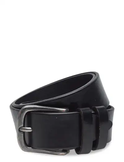 Black Full Grain Leather Belt - Ceintures classiques