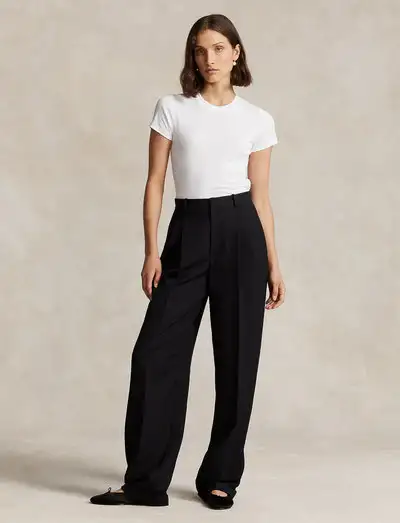Wool Wide-Leg Tuxedo Pant - Pantalons habillés