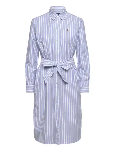 Striped Cotton Oxford Belted Shirtdress - Robes chemises