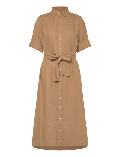 Belted Linen Shirtdress - Robes midi