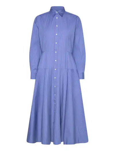 Striped Cotton Shirtdress - Robes midi