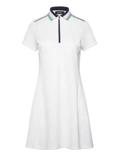Stretch Piqué Quarter-Zip Polo Dress - Sukienki