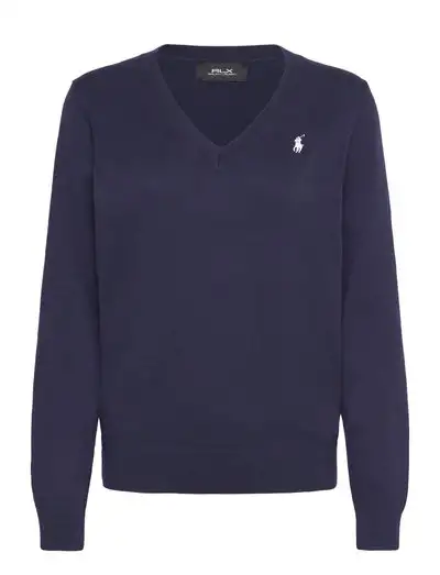 Cotton-Blend V-Neck Sweater - Habits tricotés