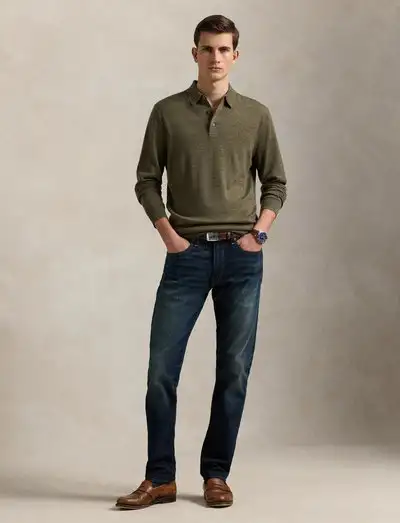 Wool Polo-Collar Sweater - Polos en tricot
