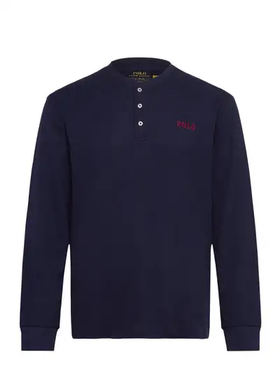 Waffle-Knit Henley Sleep Shirt - Hauts de pyjama