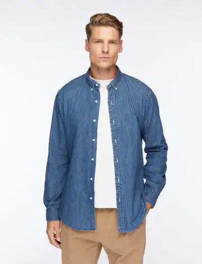 Slim Fit Chambray Shirt - Chemises en jean