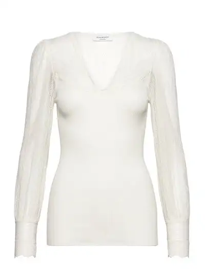 RWBeatha Silk LS V-neck T-shirt - Hauts à manches longues
