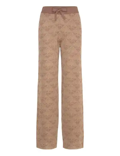 Monogram jacquard knitted trousers - Pantalons droits