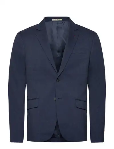 Yarn-dyed notch lapel regular fit blazer - Blazers à fermeture droite
