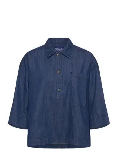 Lightweight denim popover shirt - Chemises en jeans