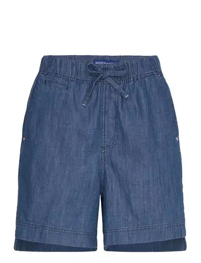Sporty utility short in lightweight denim — Washed Indigo - Shorts casual
