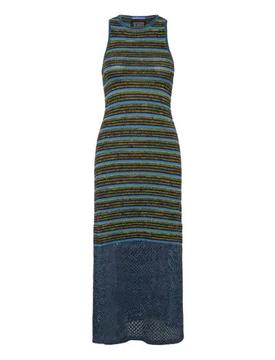 Sequin stripe knitted dress - Robes longues