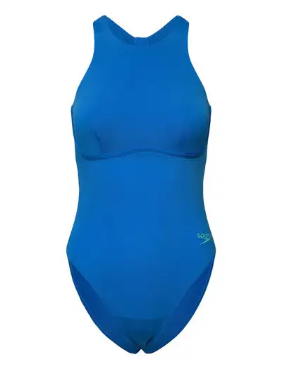 Womens Racer Zip Swimsuit with Built in Swim Bra - Maillots 1 pièce