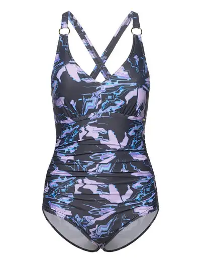 Womens Shaping Printed V Neck 1 Piece - Maillots 1 pièce