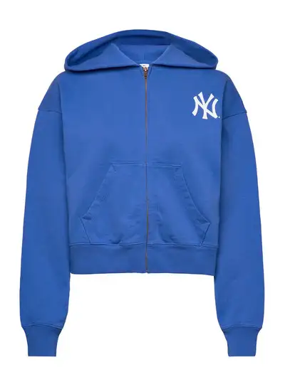 Yankees Serif Cropped Zip Hoodie - Pulls à capuche