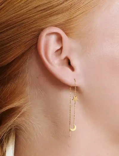 Unni - Chain Earrings Stainless Steel - Boucles d'oreilles pendantes