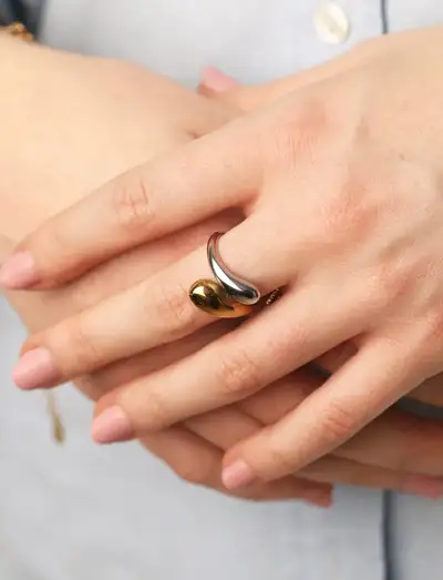 Ava - Mixed Metal Ring Stainless Steel - Bagues