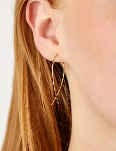 Zephyr - Wire Loop Earrings Stainless Steel - Boucles d'oreilles pendantes