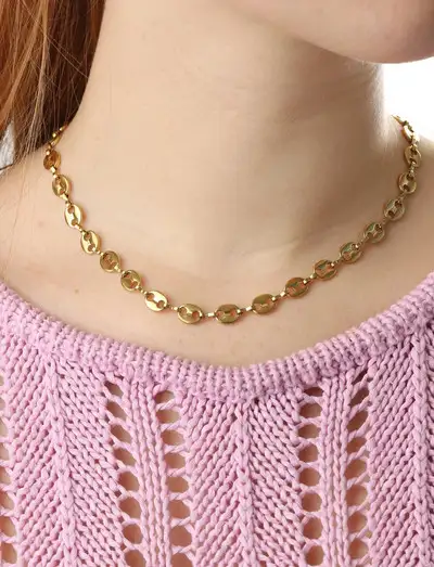 Amie - Link Chain Necklace Stainless Steel - Colliers chaîne
