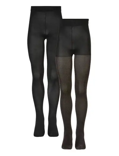 2-PACK TIGHTS GLITTER/SOLID NOOS - Collants