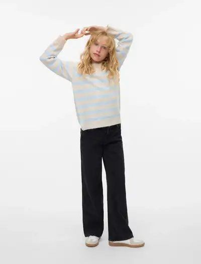 VMDOFFY EMBROIDERY LS O-NECK PULL GIRL - Hauts